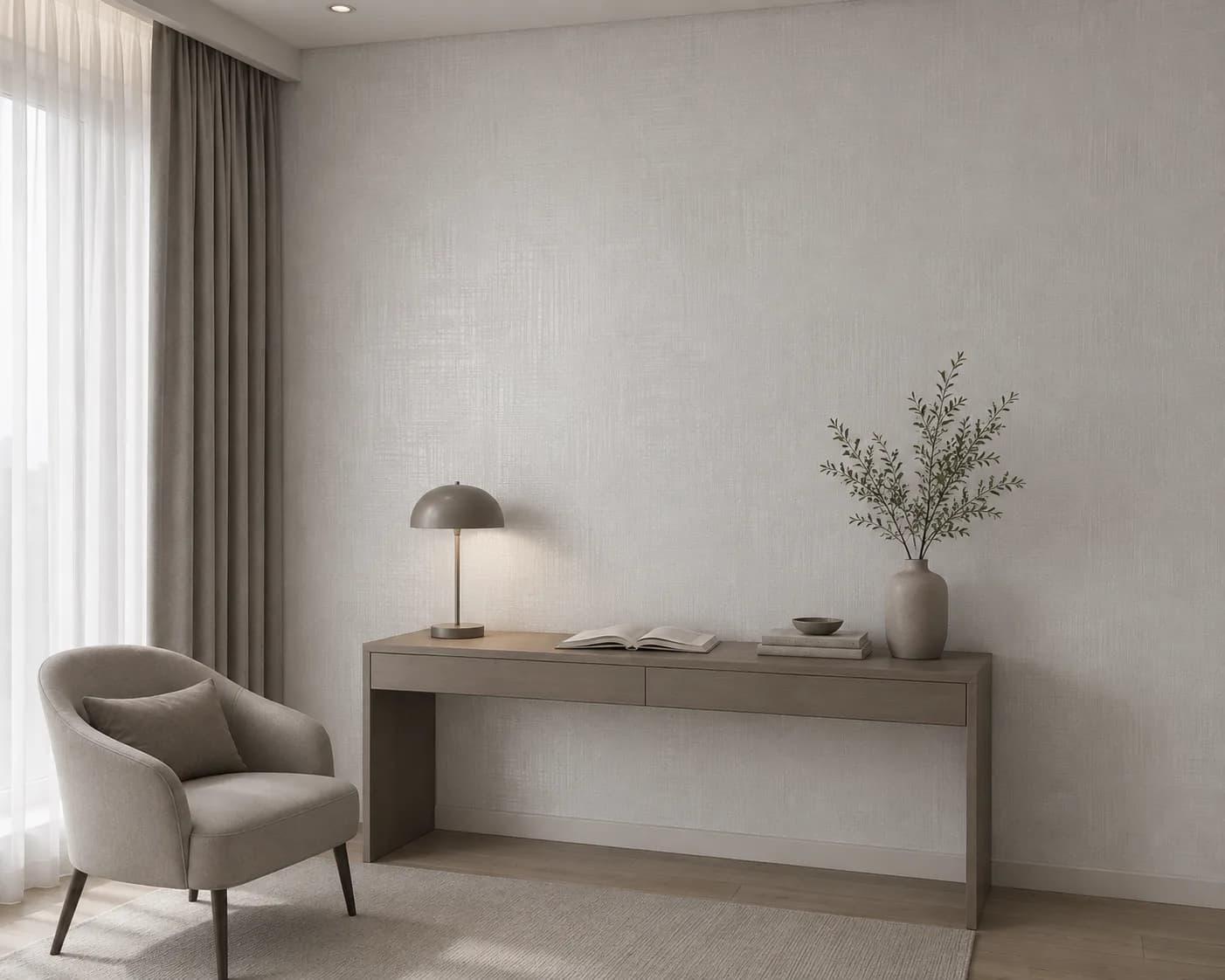 کاغذ دیواری صاف اکلیلی White Wall کد 11004 - تصویر 3