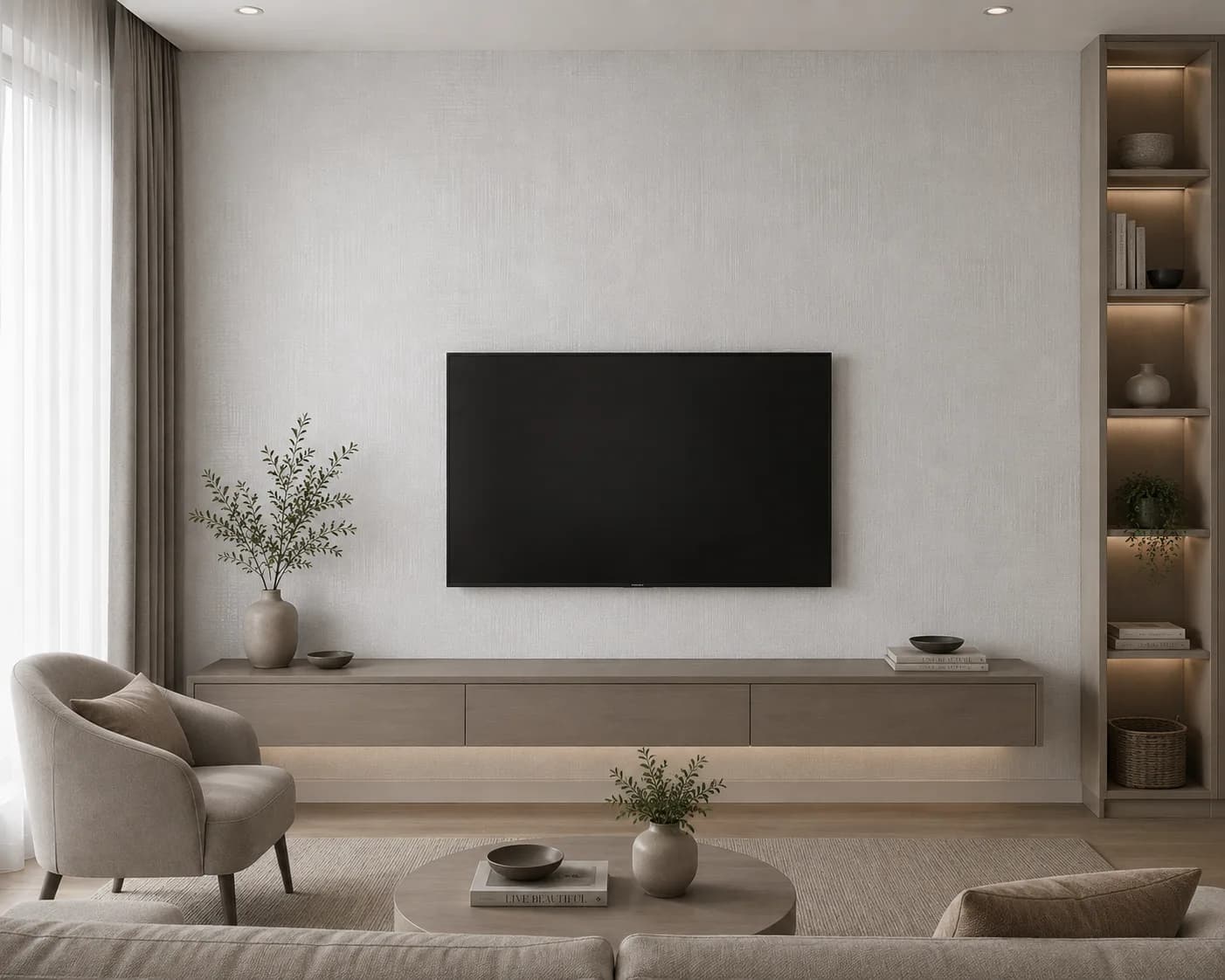 کاغذ دیواری صاف اکلیلی White Wall کد 11004 - تصویر 4