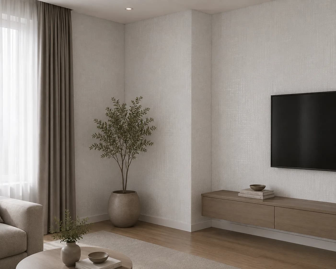 کاغذ دیواری صاف اکلیلی White Wall کد 11004 - تصویر 6