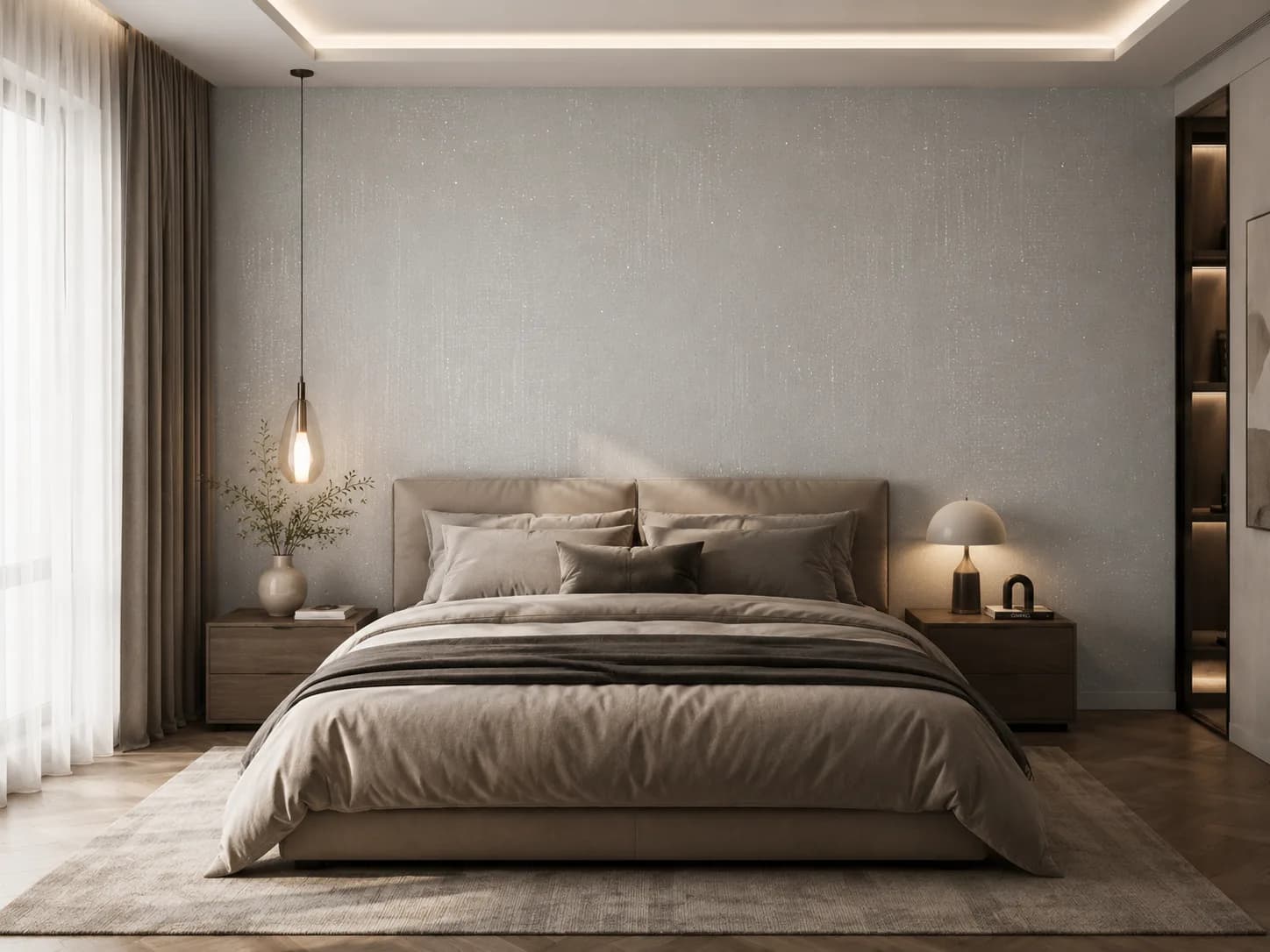 کاغذ دیواری برجسته اکلیلی White Wall کد 11002 - تصویر 5