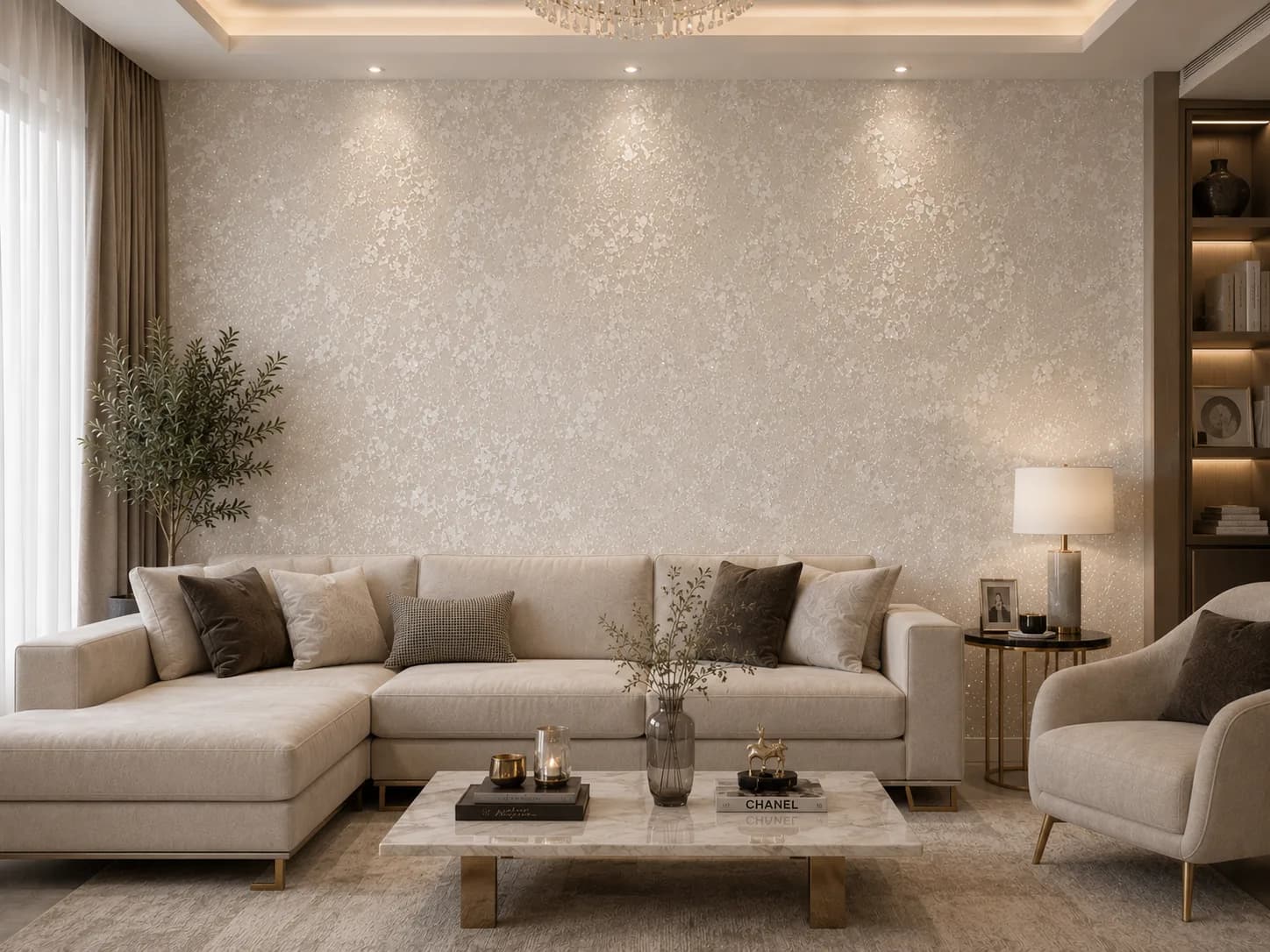 کاغذ دیواری برجسته اکلیلی White Wall کد 11006 - تصویر 4