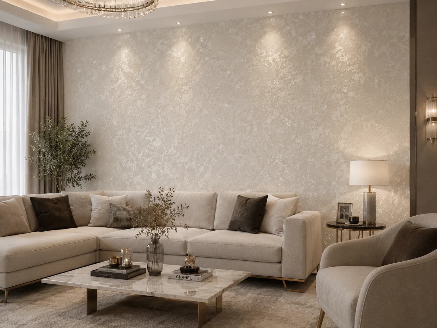 کاغذ دیواری برجسته اکلیلی White Wall کد 11006 - تصویر 6