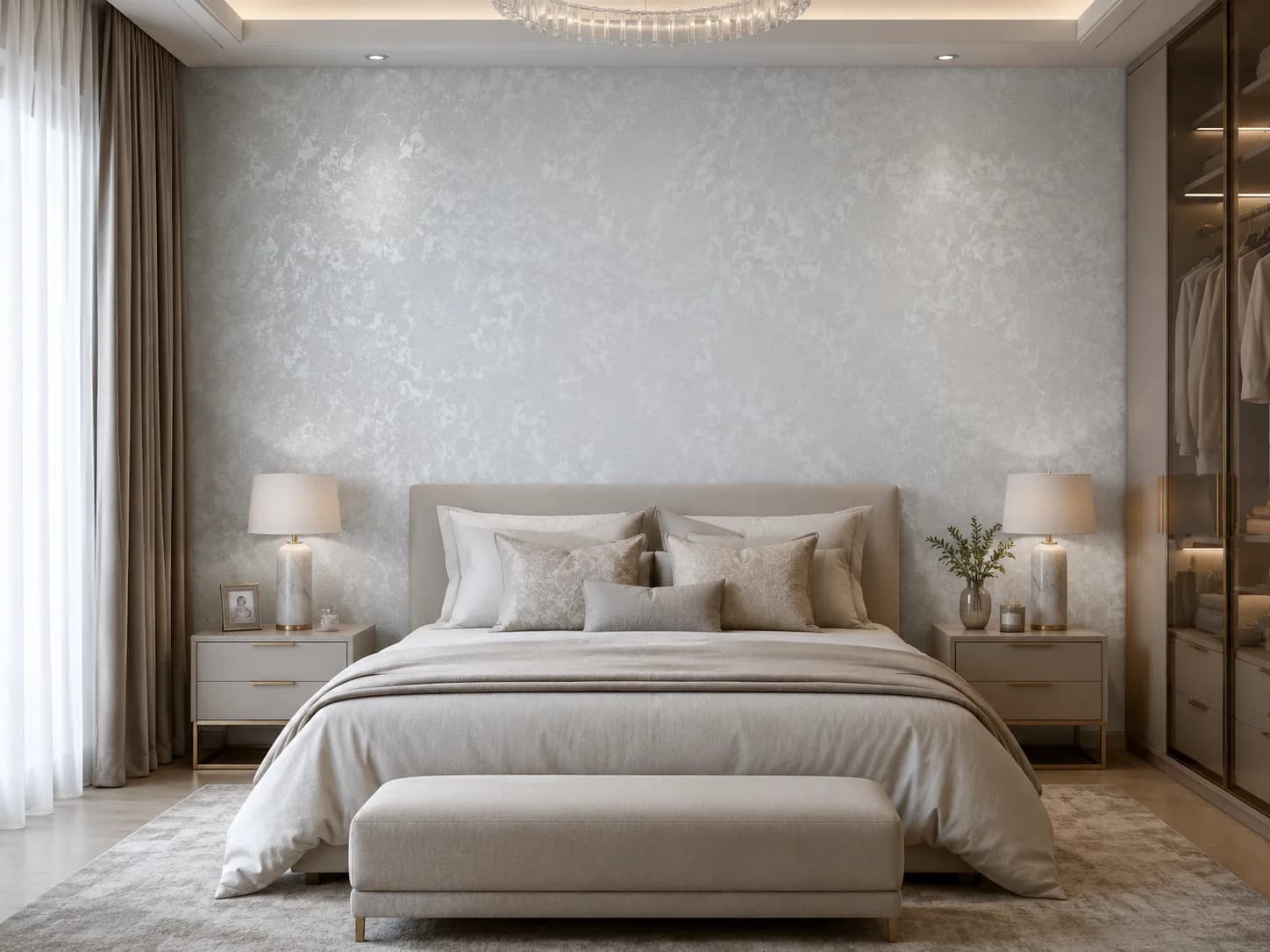 کاغذ دیواری صاف اکلیلی White Wall کد 11008 - تصویر 5